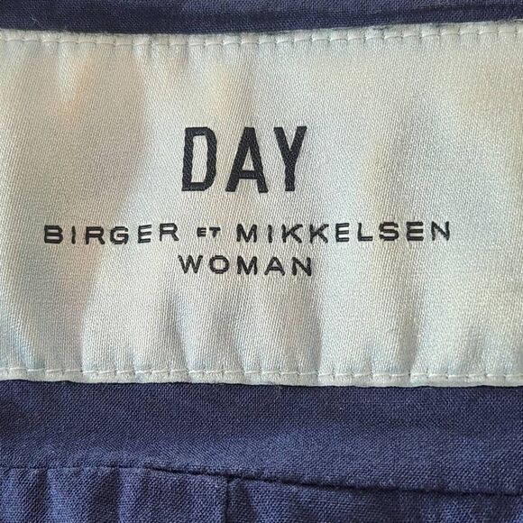 Day Birger et Mikkelsen Blue Chambray Distressed Linen Jacket Size Small 36 - Picture 9 of 11